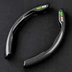 2PCS Carbon fiber Anti-Slip Car Steering Wheel Cover For Skoda VRS Octavia Kamiq Kodiaq Karoq RS Superb Fabia Rapid Accessories