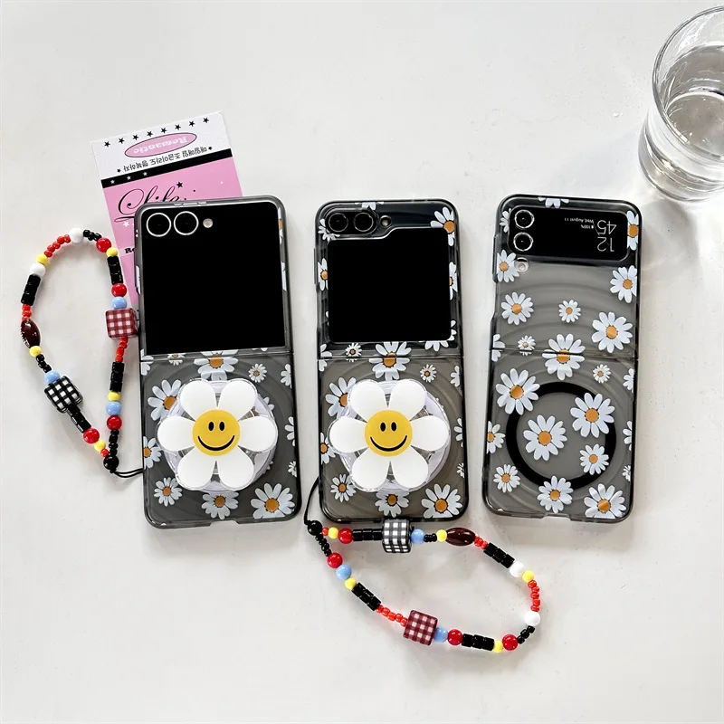 

Water Wave Daisy Magnetic for Samsung Galaxy Z Flip 7 6 5 4 Protective Back Cover for ZFlip5 ZFlip6 ZFlip7 Case Shell