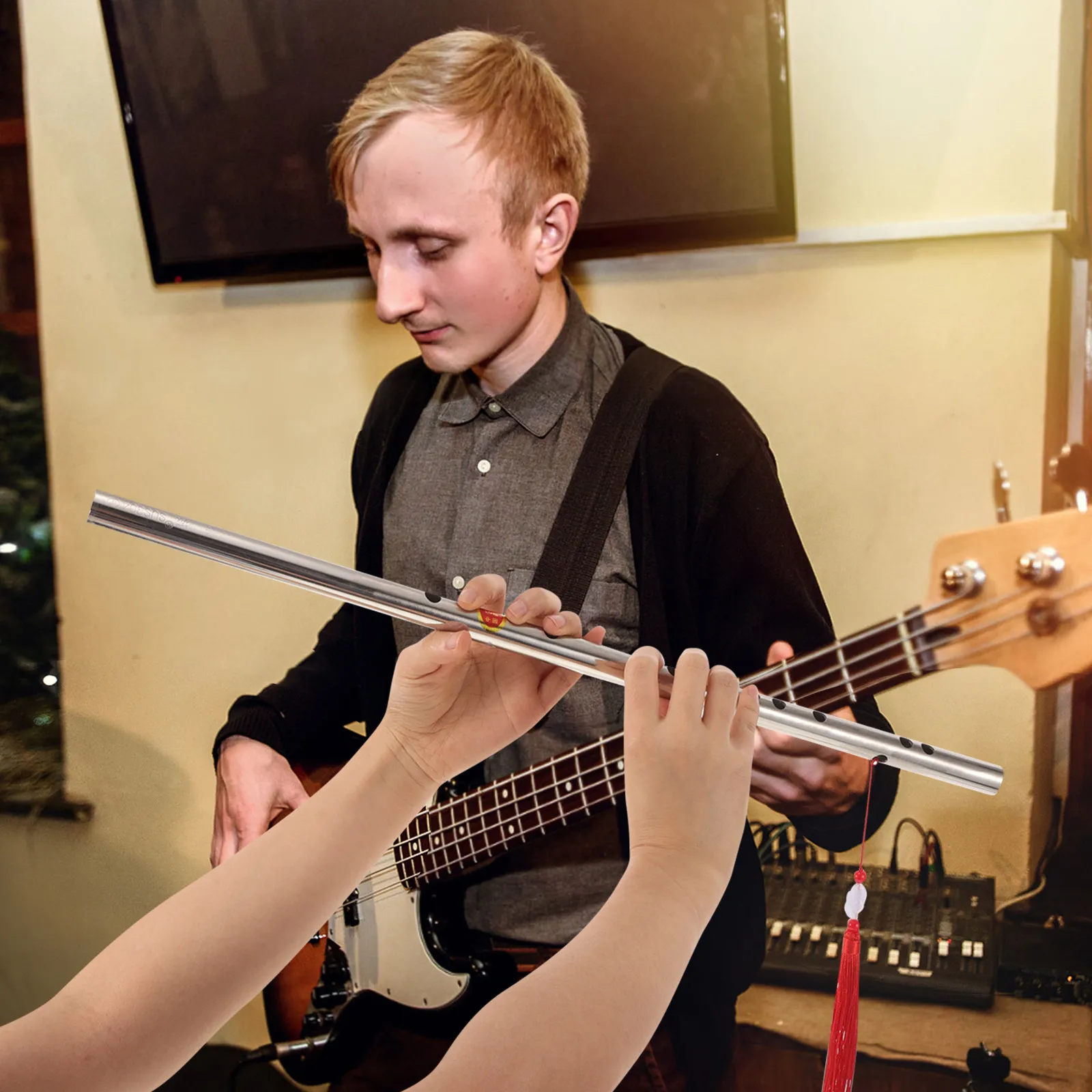 

Китайская флейта Дизи в тональности Соль, из нержавеющей стали 304, традиционный дизайн, чистый звук, подходит для начинающих, портативная флейта