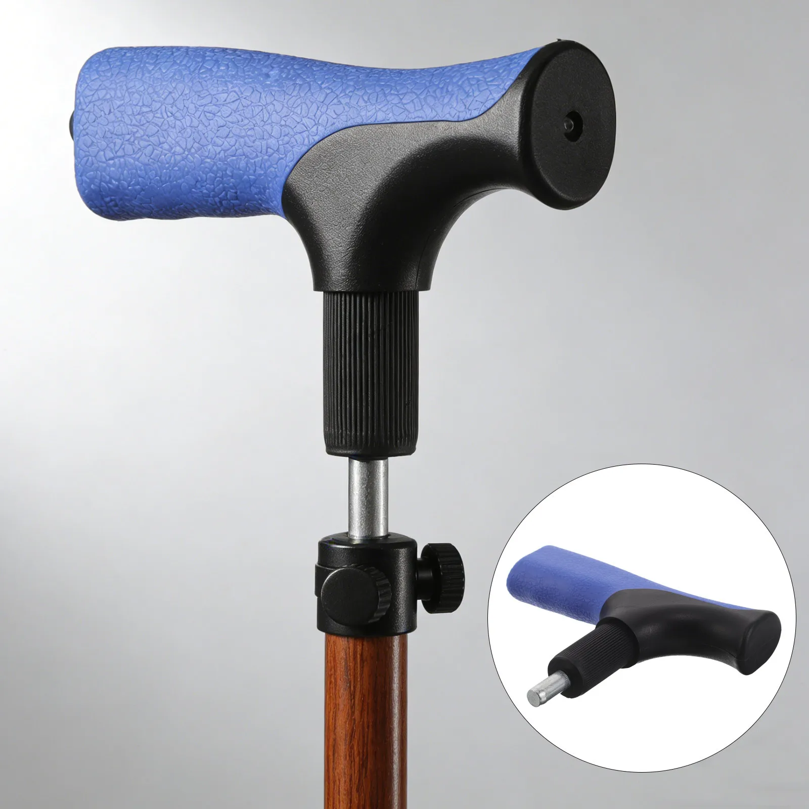 

Эргономичная сменная рукоятка для трости, синяя, противоскользящая, аксессуар для мобильности, для ходьбы, походов, поддержки пожилых людей, улучшения устойчивости