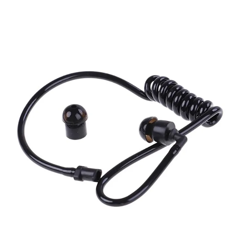 Black Radio Earpiece Headset Spring Air Tube Replacement Walkie Talkie Earphone Coil Acoustic Air Tube Earplug Replacement