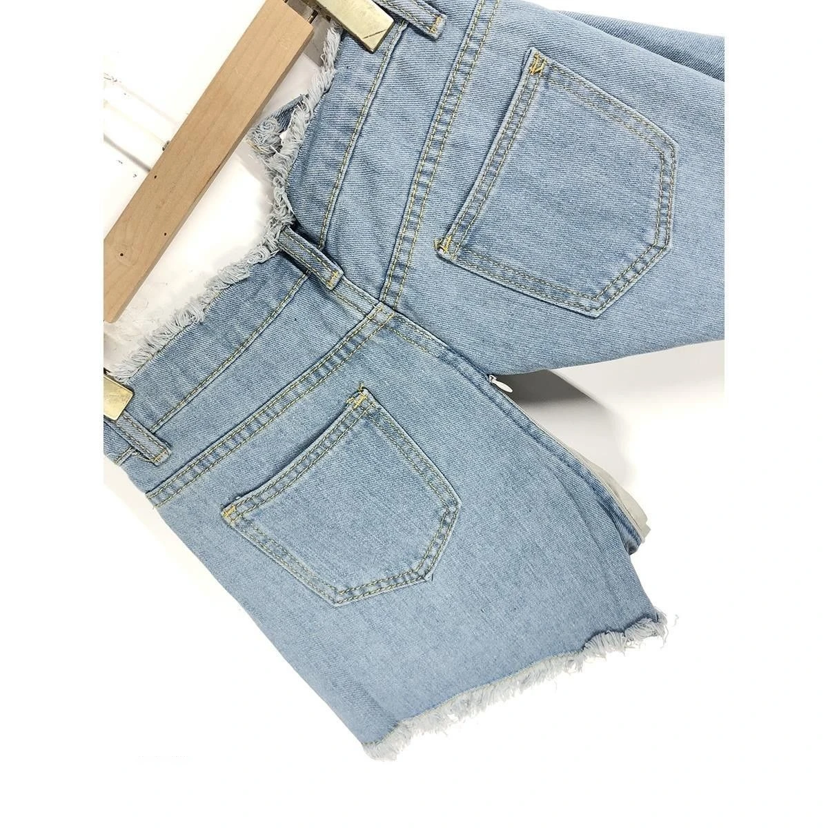 Full Zipper Convenient Shorts Outdoor Sex Urine Simple Loose Jeans Women Invisible Open Crotch Shorts 2022 Summer New Hot Sale