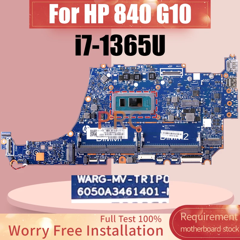 6050A3461401 For HP 840 G10 Laptop Motherboard N45155-601 SRMM0 i7-1365U Notebook Mainboard Full Tested