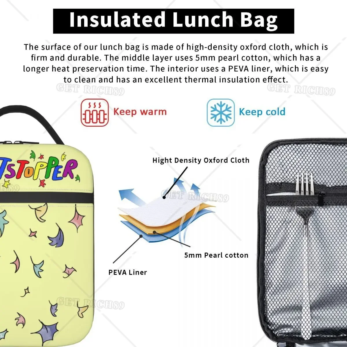 Insulated Lunch Bag Heartstopper Leaves Multicolored Merch Storage Food Box Multifunction Cooler Thermal Bento Box for School