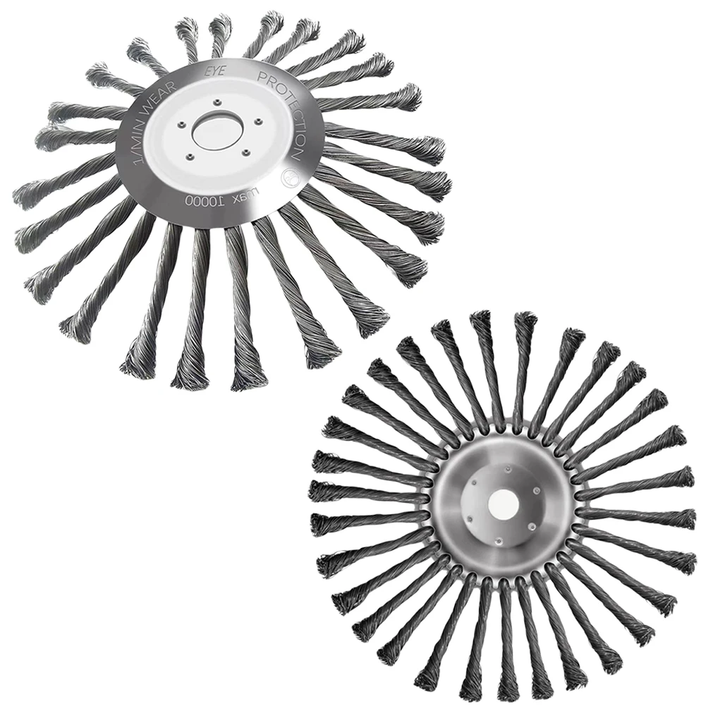 

10inch Wire Brush Trimmer Head Universal Steel Wire Wheel Removal Rust Garden Weeding Brush Lawn Mower Brush Cutter Accessories