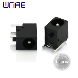 3P Square DC Power Socket DC-036 Interface Black Female Connector Adapter 5.5*2.1mm 5.5*2.5mm Equipment Product Charging Port