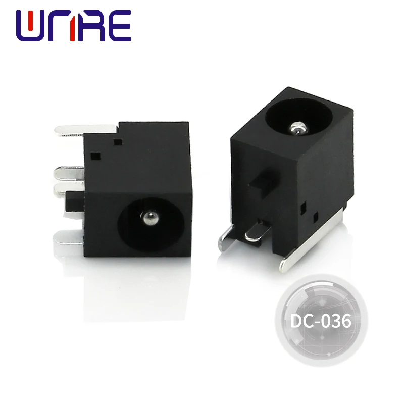 3P Square DC Power Socket DC-036 Interface Black Female Connector Adapter 5.5*2.1mm 5.5*2.5mm Equipment Product Charging Port