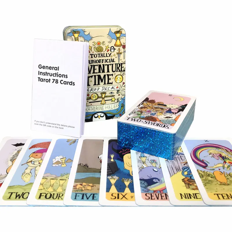 New Tin Box Adventur Time Tarot Card Fate Divination Family Party Game Tarot And A Variety Of Tin Box Tarot Card Options