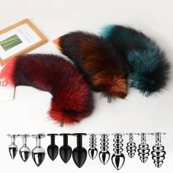 BDSM Butt Plug Anal Sex Toys with Separable Cosplay Dye Fox Tail for  Couple Bondage Adult Party Games Flirting Sexy Shop