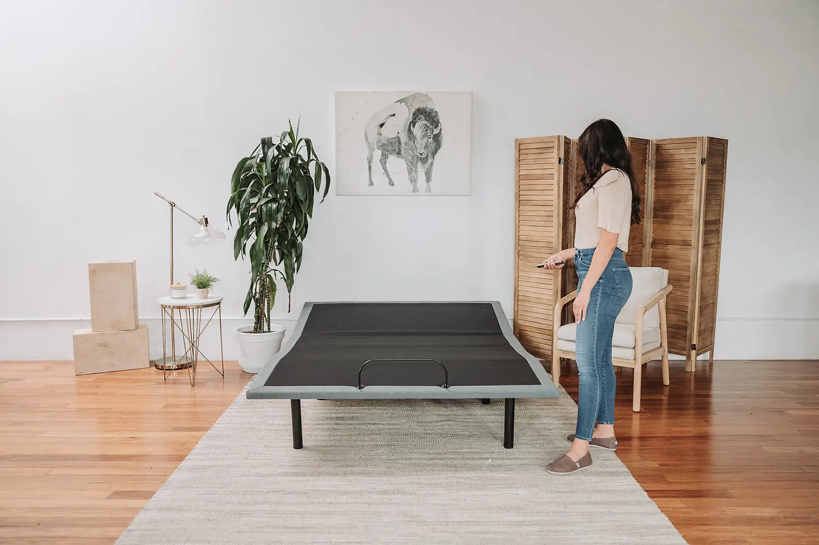 

OS4 Black and Grey Flex Head California King Adjustable Bed Base With Head and Foot Position Adjustments