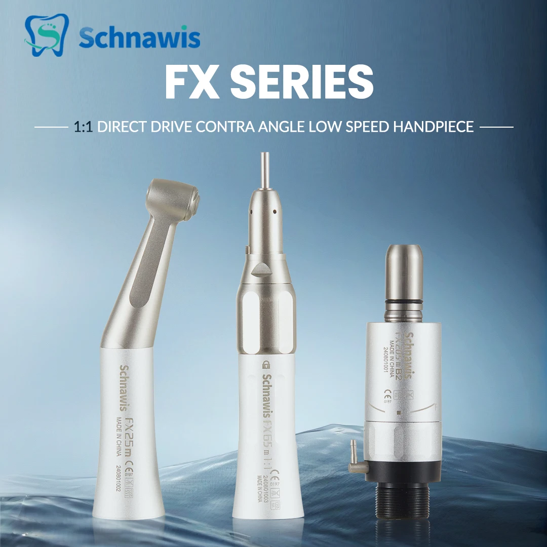 FX25 FX65 Dental 1:1 Direct Drive Contra Angle Low Speed Handpiece Mini Head Dentistry Against Contra Angle Polishing Tools