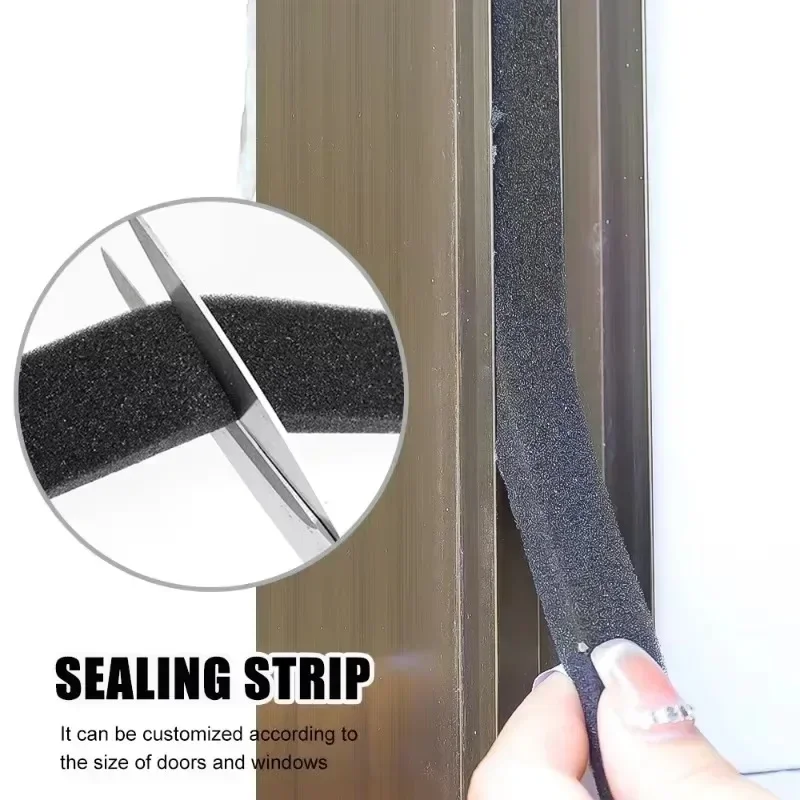 60/2m Self-Adhesive Sponge Sealing Strips Door Window Windproof Dustproof Sound-Proof Weather Stripping Home Sealed Strip Tape