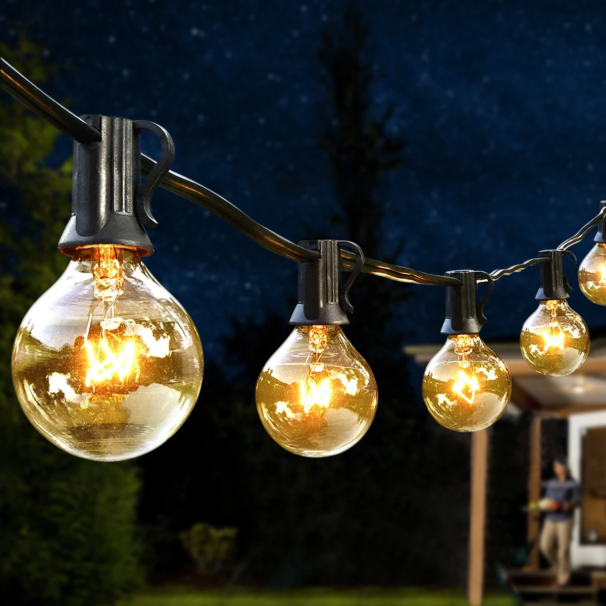 

Garden String light Fairy Lights G40 Glass Incandescent Chain Bulbs Outdoor Garden Garland Christmas Party Wedding Decoration