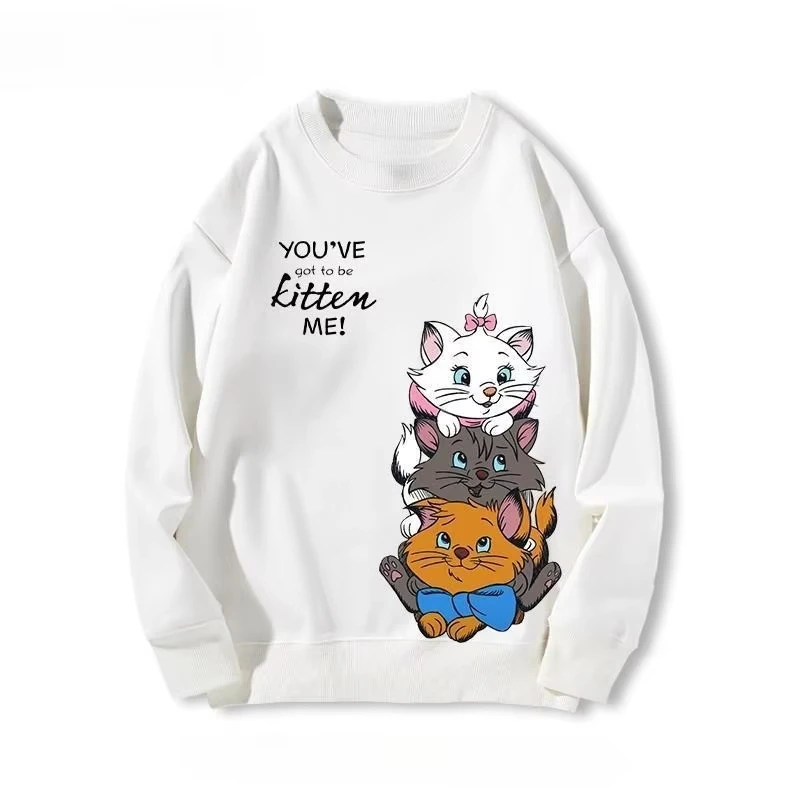

MINISO новейший свитер с круглым вырезом Disney Cat Adventures Mary Cat для мужчин, женщин, пар, осенне-зимняя универсальная одежда