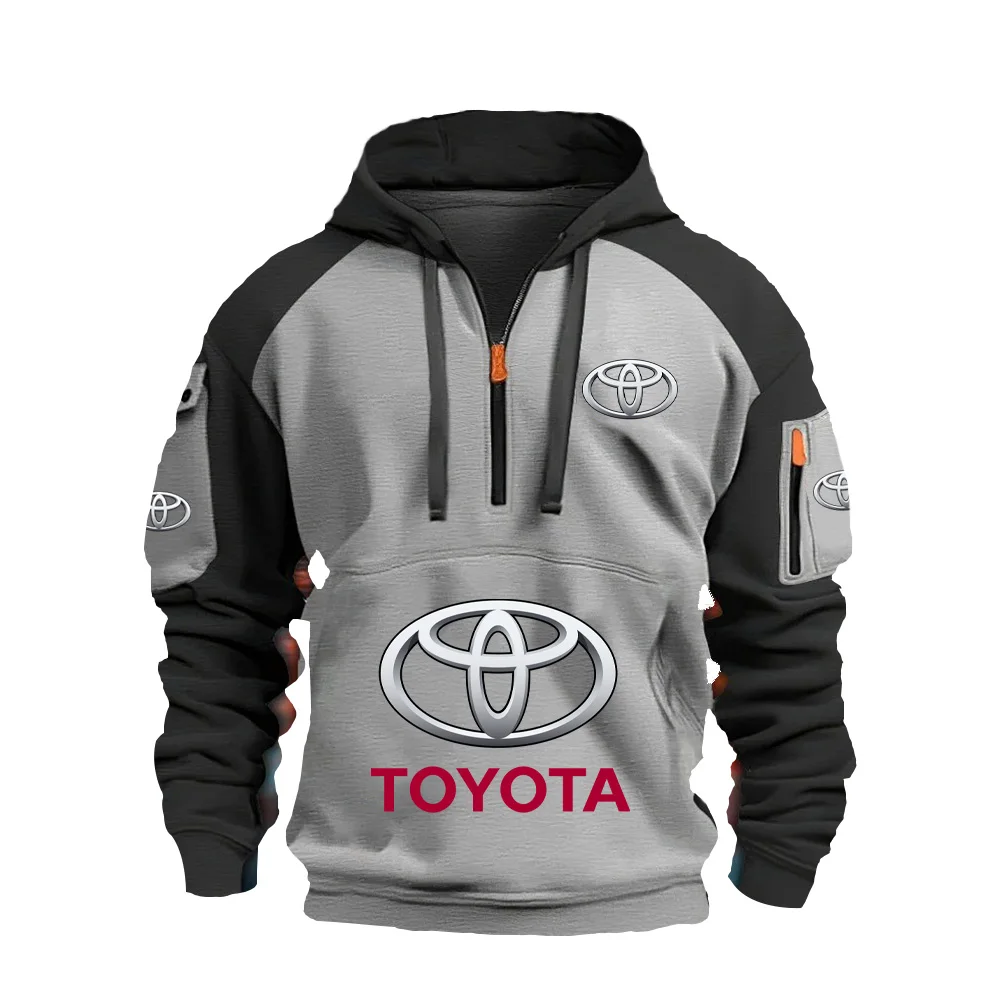 

2025 New Sports Pullover, Toyota Logo Racing Team Men's Half Zip Hoodie, Men's Sweatshirt, Outdoor Sports and Leisure Wear