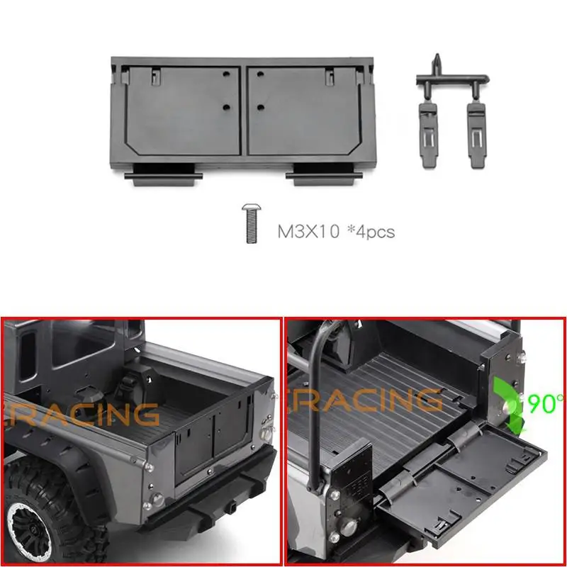 1/10 Rc Car  Trx-4 Defender Off-road Vehicle Rear Wheel Cover Bottom Plate Rear Compartment Truck Parts G156d