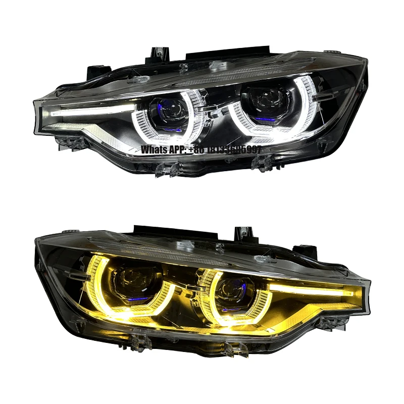 for BMW 3 Series F30 LCI F35 2013-2018 Headlamps Halogen Xenon Upgrade Full LED White Yellow DRL Switchable Projectors