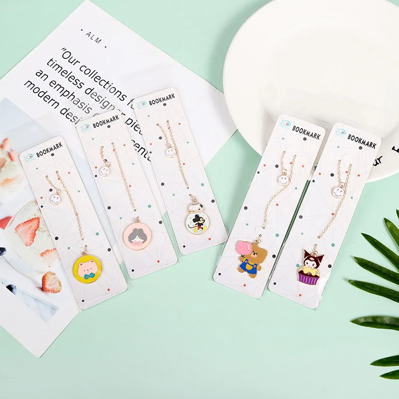 Creative Cartoon Animal Bookmark Dress Up Pendant Cute Fresh Student School Stationery Portable Reading Bookmark Folder