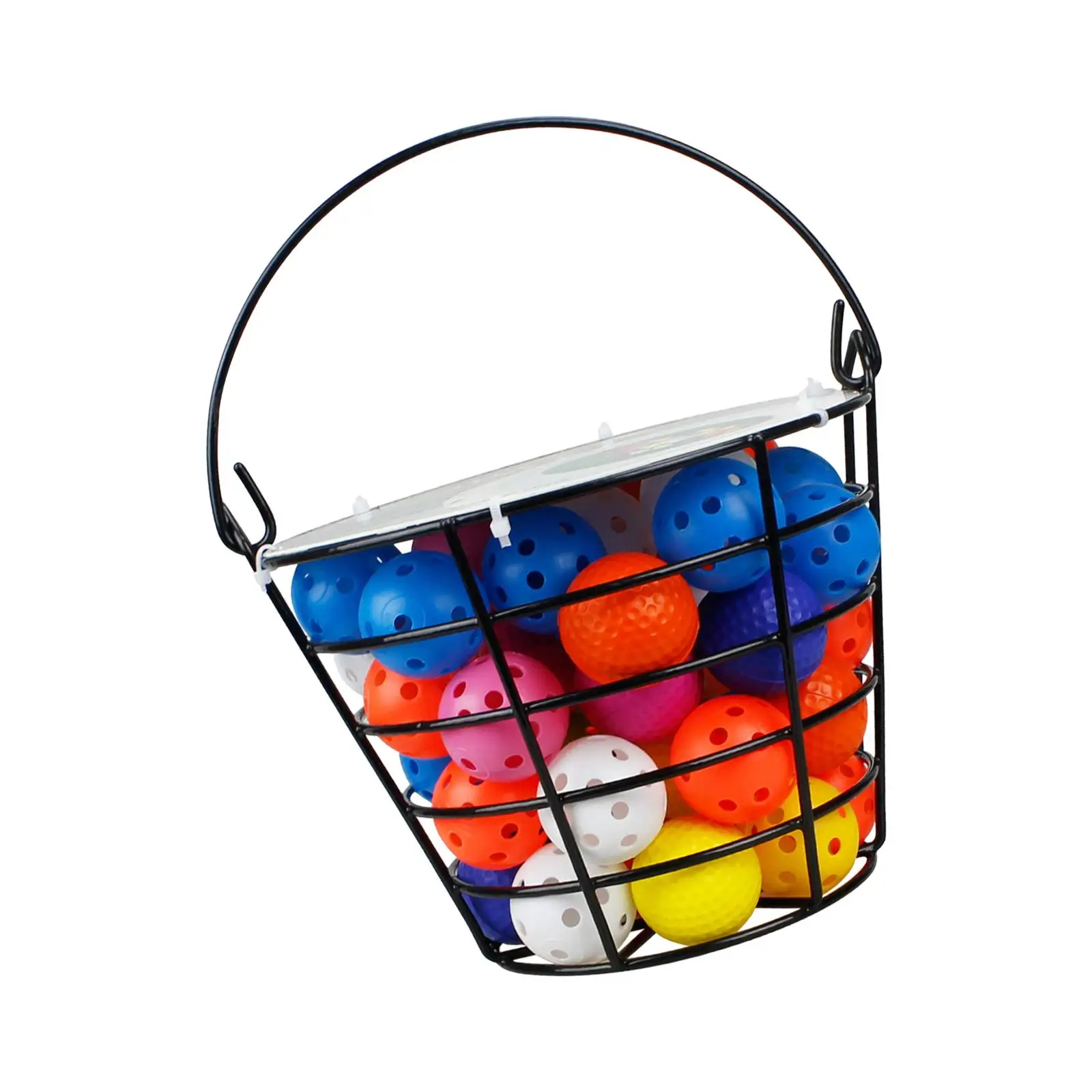 Golf Ball Basket with Handle Golf Ball Carrying Bucket with 50Pcs Golf Balls