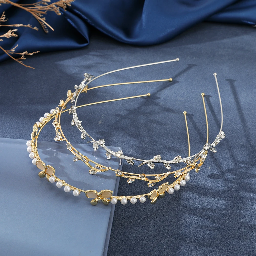 

Rhinestone Cross Leaf Headband Hair Bands Women Wedding Hair Accessories For Girls Retro Party Bezel Hair Hoops Headwear