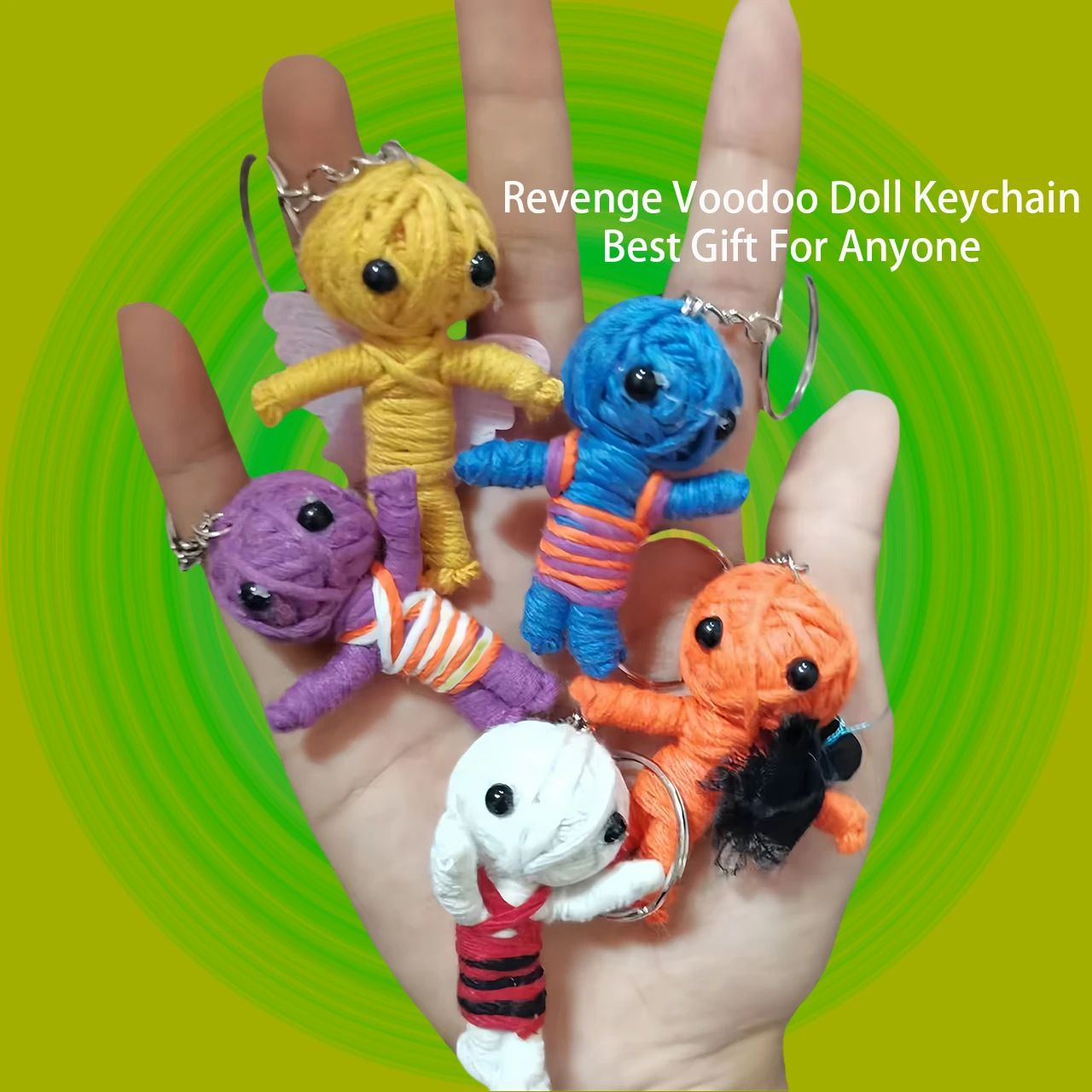 

Top Selling Horror Mini Voodoo Doll Unique Wool Keychain Pendant with Hand Woven Design Needle Plush Toys Halloween Party Gifts