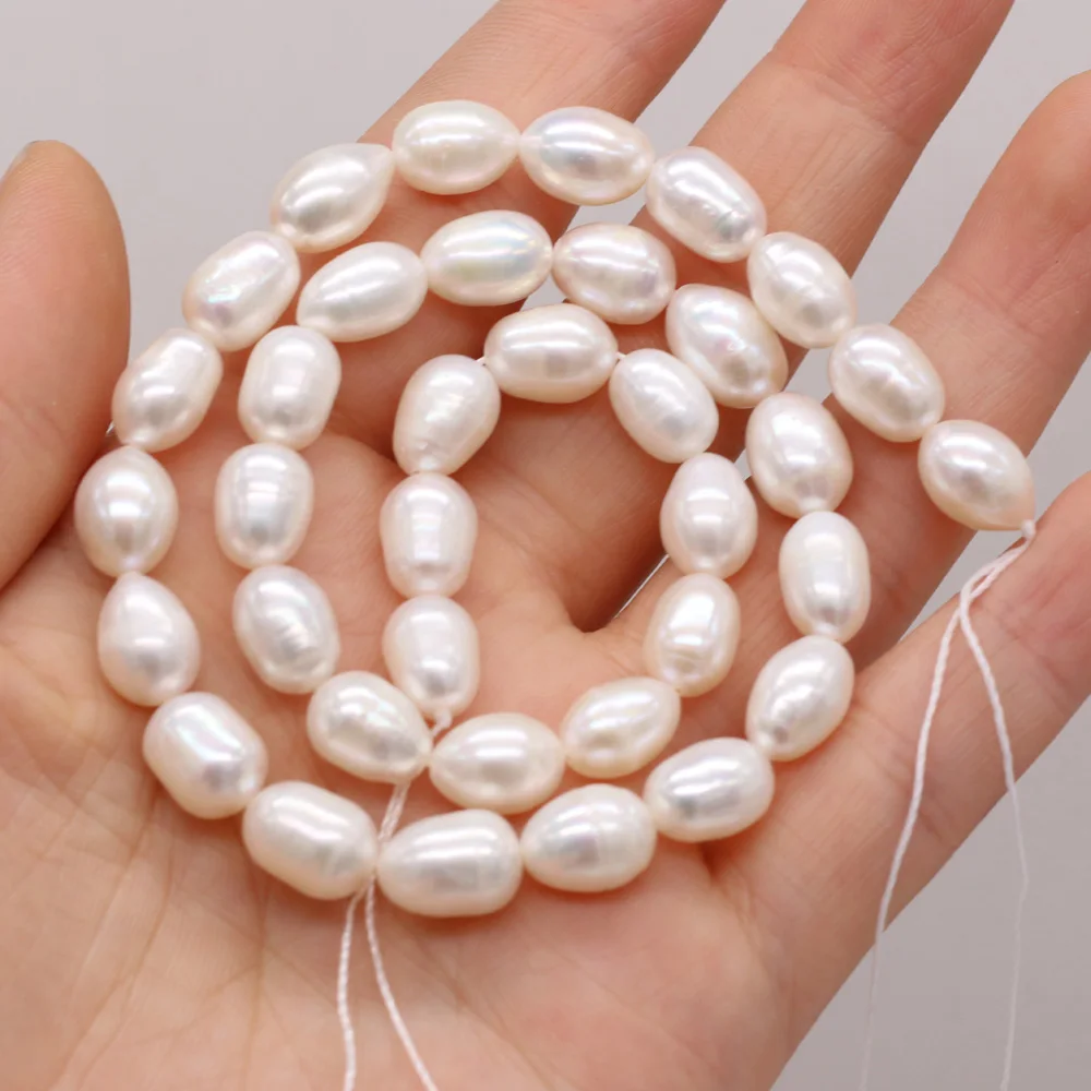 Natural Freshwater Pearls AA White Rice Pearls Loose Spacer Beads for Jewelry Making Supplies DIY Necklace Bracelet Accessories