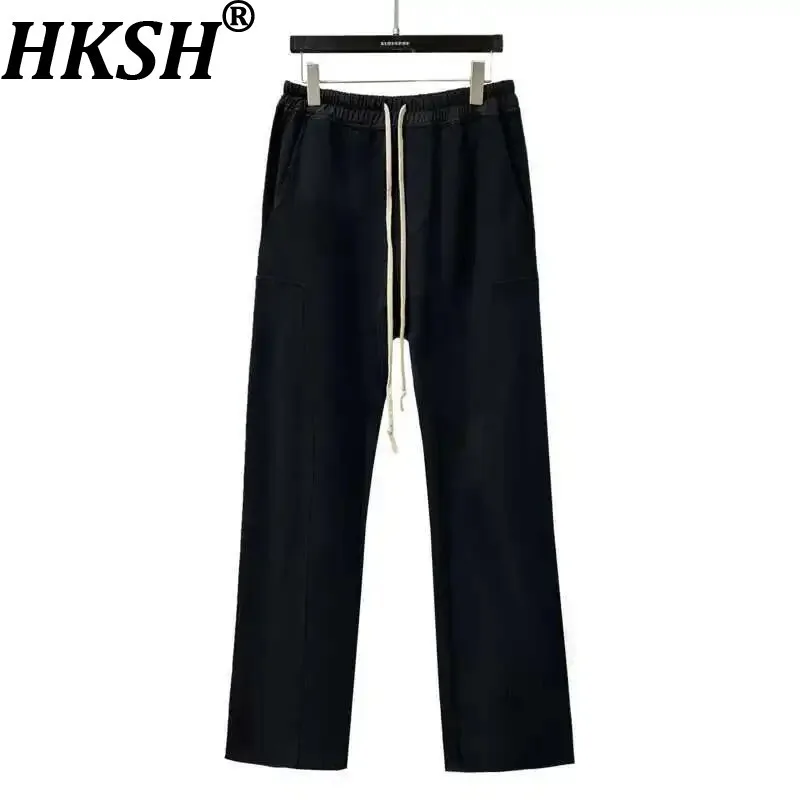 

HKSH Spring Autumn New Men Tide Dark RO Style Straight Casual Pants Dark Techwear Punk Cotton Sweatpants Fashion Ins Chic HK3853