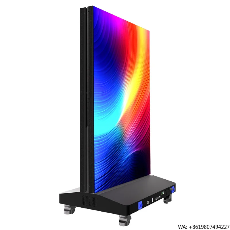 Portable Foldable LED Poster Display P1.25 P1.86 Indoor High Brightness 4K LED Screen Waterproof For Elevator Retail Navigation