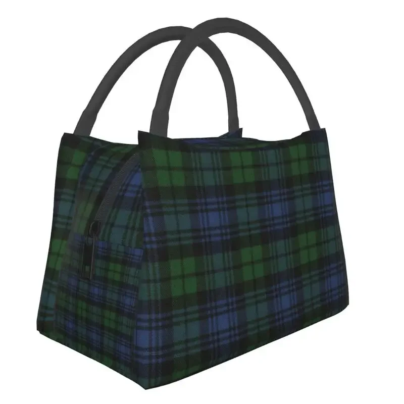 

Black Watch Ancient Original Scottish Tartan Insulated Lunch Bags for Women Resuable Thermal Cooler Bento Box Work Travel