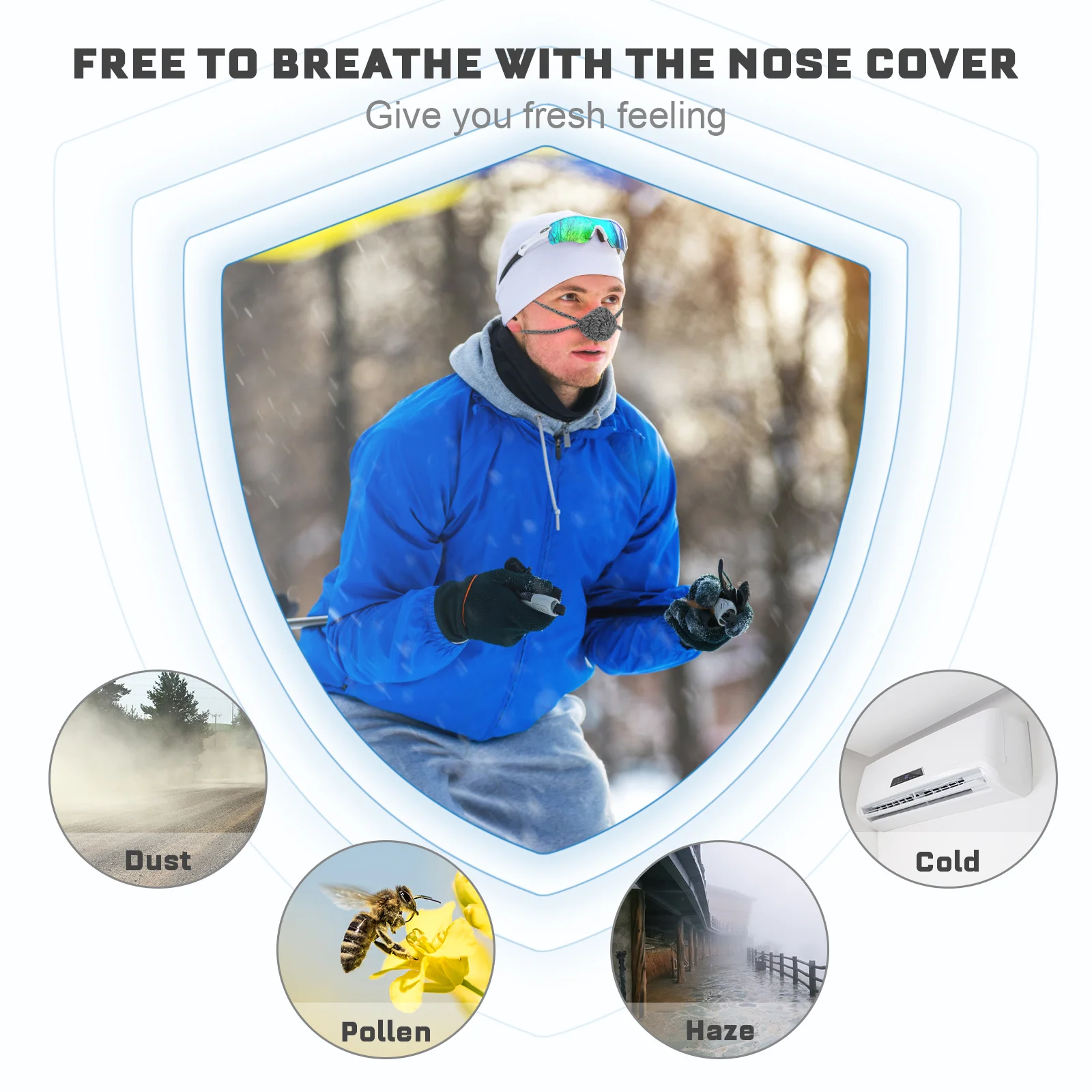 Nose Mask Man Winter Gloves Warmer Women Heated Covering for Cold Weather Outdoor Protector