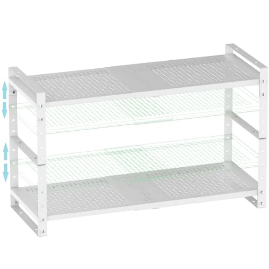 

Expandable Shoe Rack Stackable Metal Pantry Storage Shelves Stand Adjustable Height Cabinet Shelf Organizer Racks Spice Shelvin