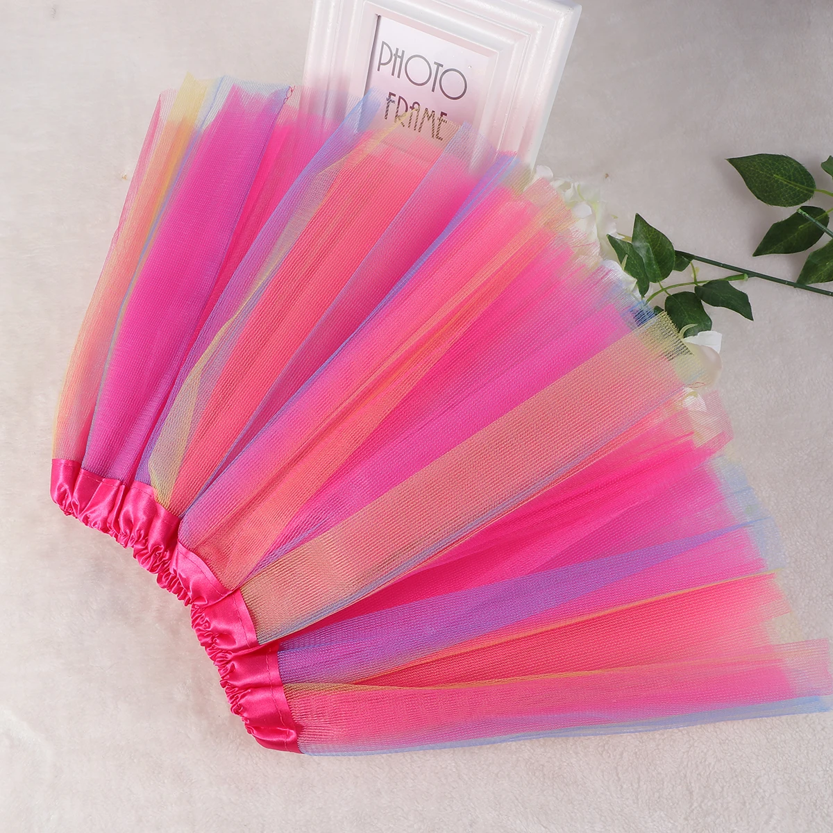 

Half For Kids 100-140Cm Soft Tulle Tutu Skirt Girls Party Dance Wear Baby Girl Mini Skirt Rose Red
