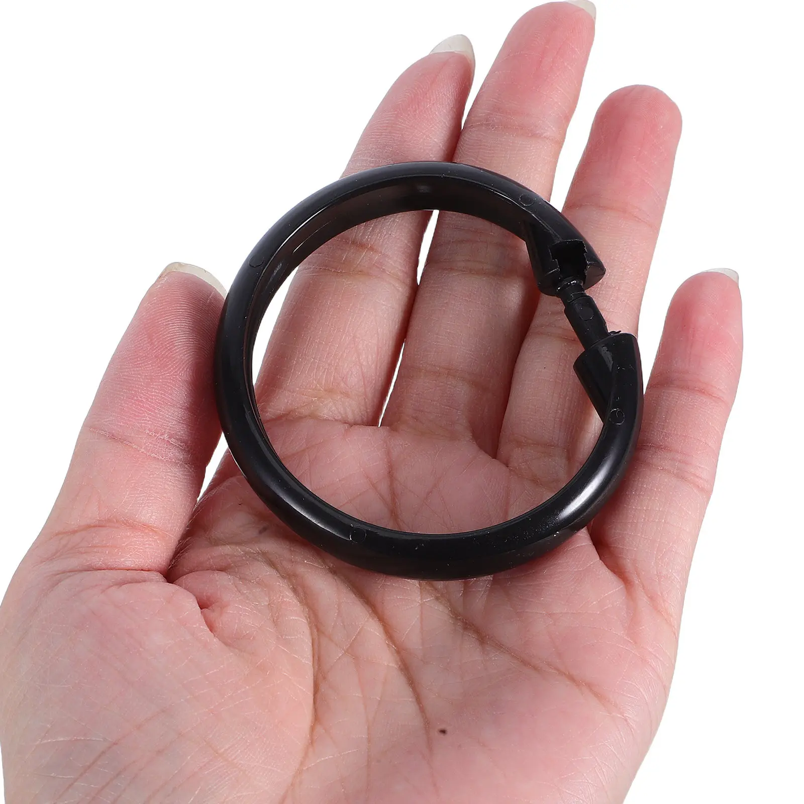 50Pcs Reinforced Plastic Curtain Rings Adjustable Snap Mechanism Rust Free Quiet Slide for Bathroom Kitchen Window Shower Rods