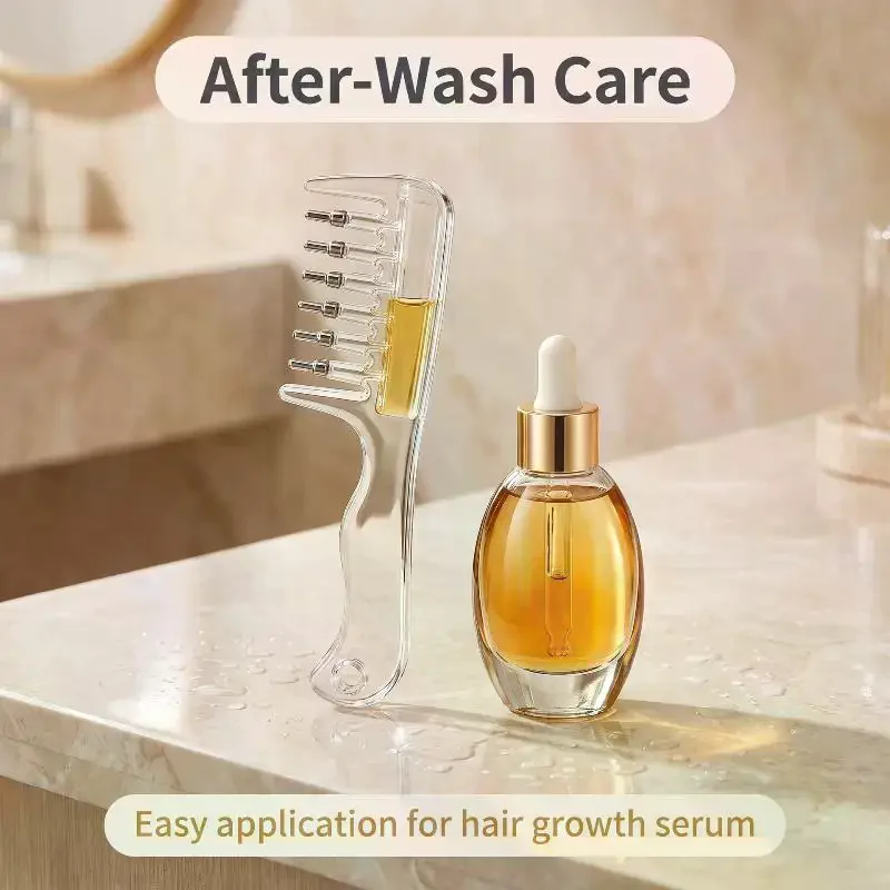 Hair Oil Applicator Comb Scalp Massage Roller Comb Visible Liquid Storage Hair Root Oil Apply Tool For Home Hair Care Treatment