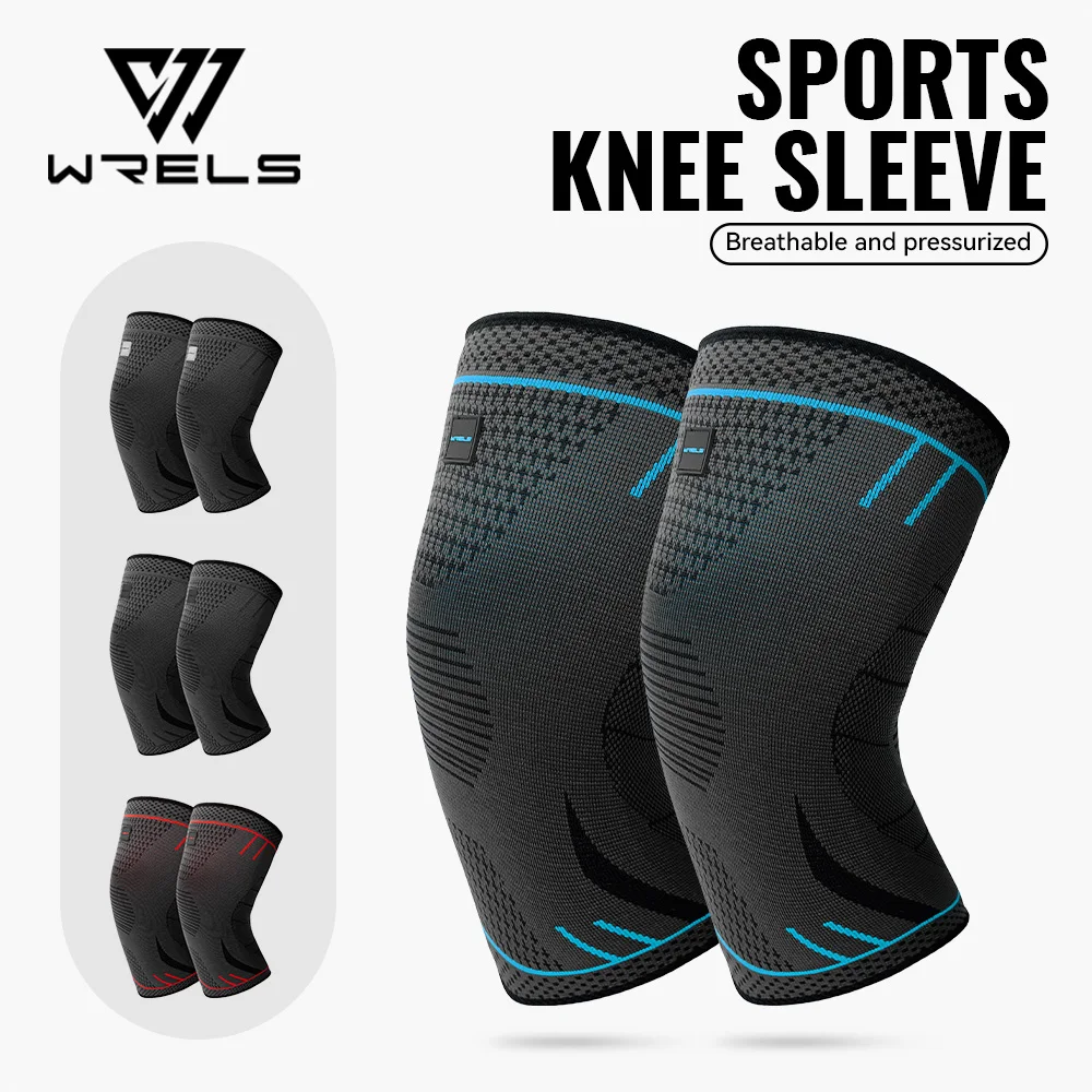 WRELS 1PC WRELS Kompressions-Kniebandage, elastisch, atmungsaktiv, für Männer und Frauen, Knieschoner zum Laufen, Kniebandage