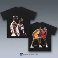 KOBE AND JORDAN Graphic Cotton T-shirt Unisex Men Women Summer Short Sleeve Fashion Brand Tee Luxury Casual Vintage Retro Tops