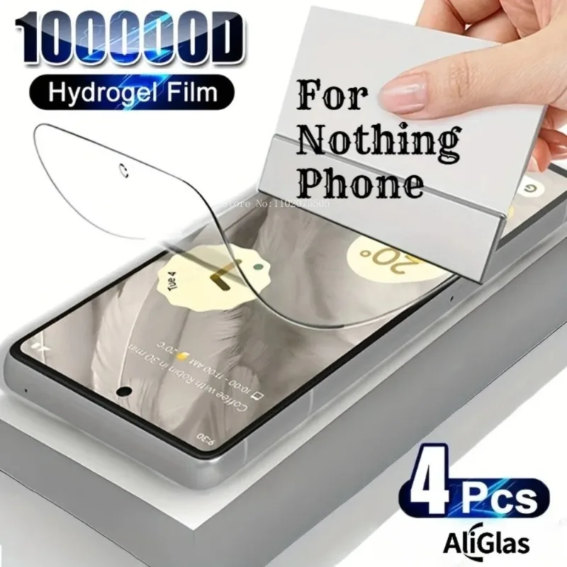 4 Stück Hydrogel-Folie für Nothing Phone 2a, 2a Plus, 3a Pro, 3a Lite, nicht Glas, für Nothing Phone 3 und 2 Serie, Displayschutzfolie