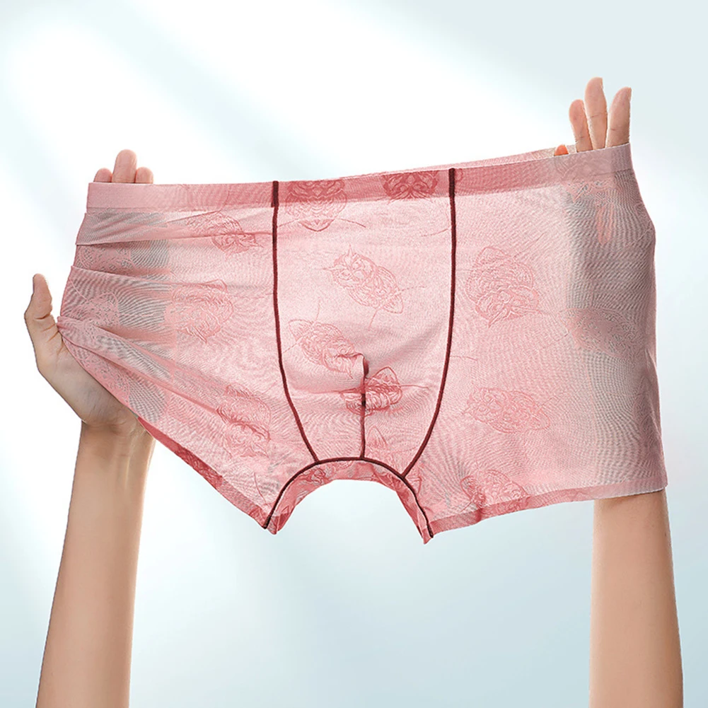 Breathable Trunks Ice Silk Underwear Available In Multiple Colors Comfort Fit Lightweight Material For Daily Wear