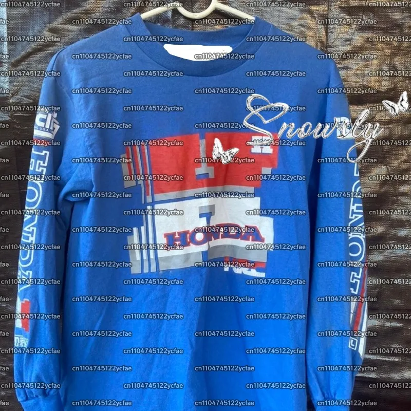 

2025-26 Cycling Event Uniform Men Women Motorcycle Racing Enthusiasts Honda Long Sleeved Tee Motocross Breathable Blue Jersey