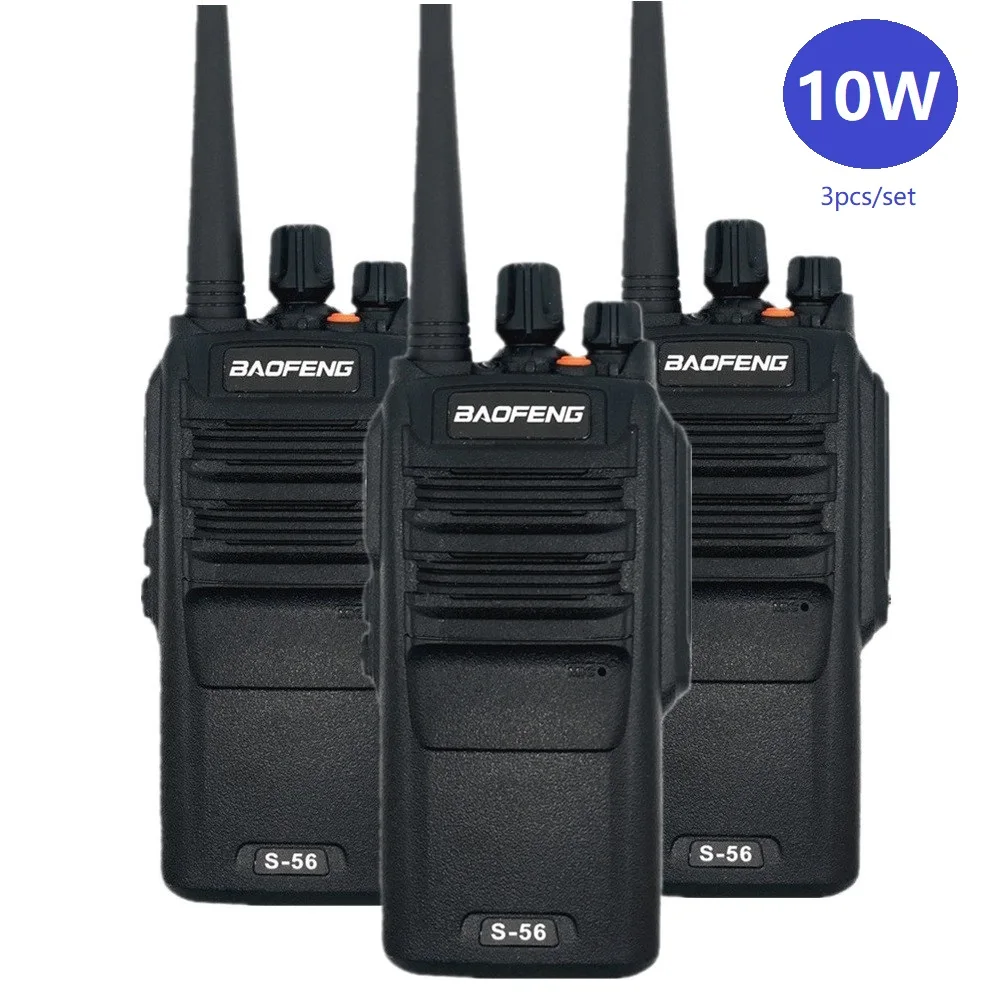 

3pcs Talki Walki 10W Baofeng S-56 Waterproof Walkie Talkie UHF Two Way Radio Station hf Transceiver CB Ham Radio Scanner Long