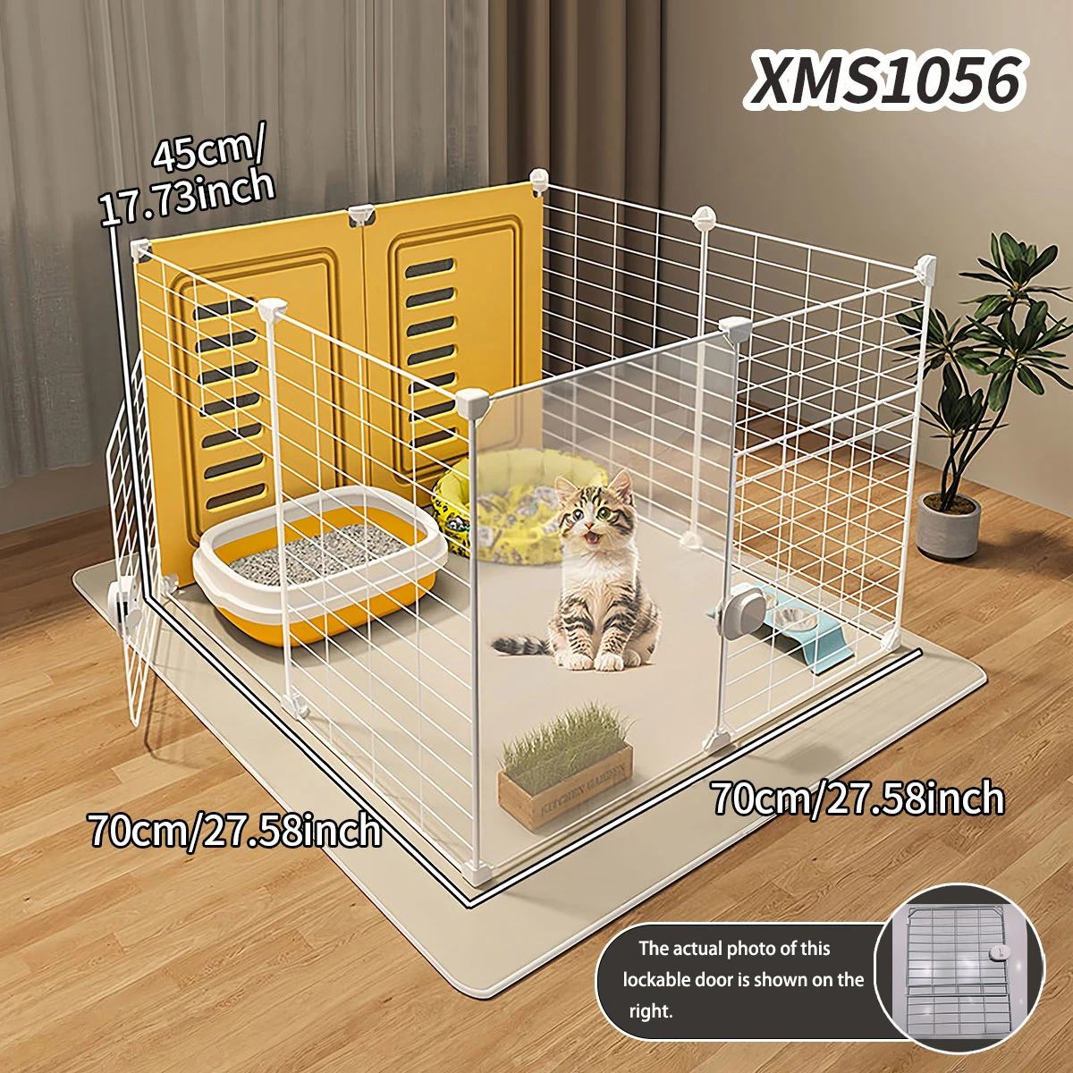 Transparent Cat Cage Enclosure with Large Space, Pet Cage That Can Be DIY Assembled as a Fence for Indoor Kittens and Small Pets to Use for Activities