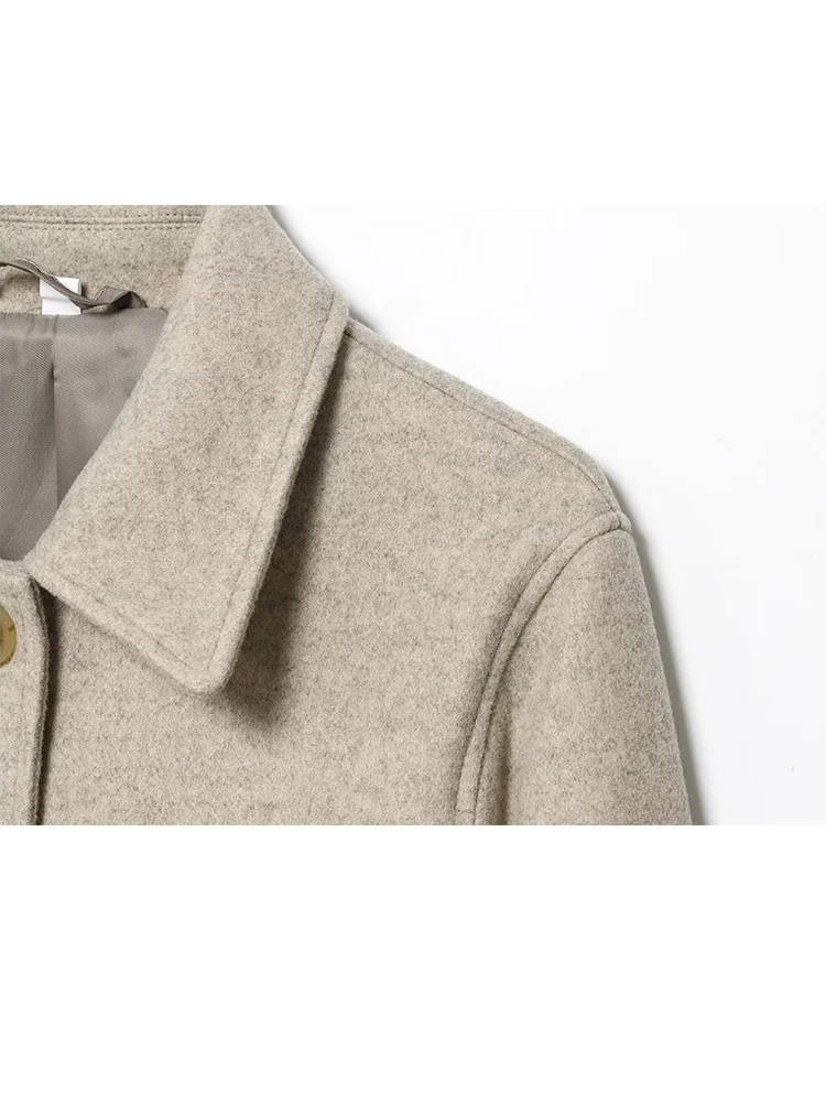 HH Fashion Female Street style Jackets Women Autumn Casual Jacket Long Sleeves High Neck Pockets Button Decorate Slim Coats