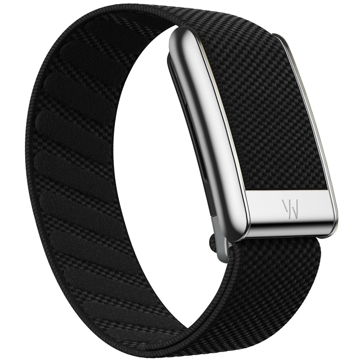Whoop 5.0/PEAK/LIFE nylon sportband met zilveren metalen frame en lettergravure