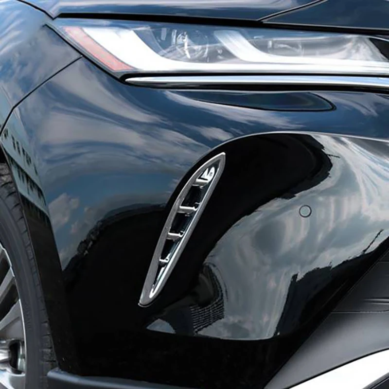 สําหรับ Toyota Harrier Venza 2020 2021 ABS Chrome ด้านหน้าหมอกไฟกรอบด้านหน้า Fender ด้านข้าง Air Vent ฝาครอบ Trim