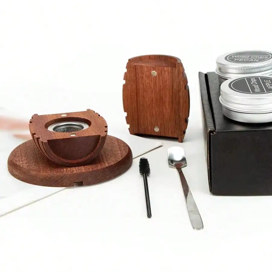 Cocktail-Räucher-Set – Einzigartiges Bierfass-Design, Vintage-Räucherzubehör für Whiskey, Wein und Cocktails, perfekt für Barkeeper, ein Geschenk für Männer. – Detail 3