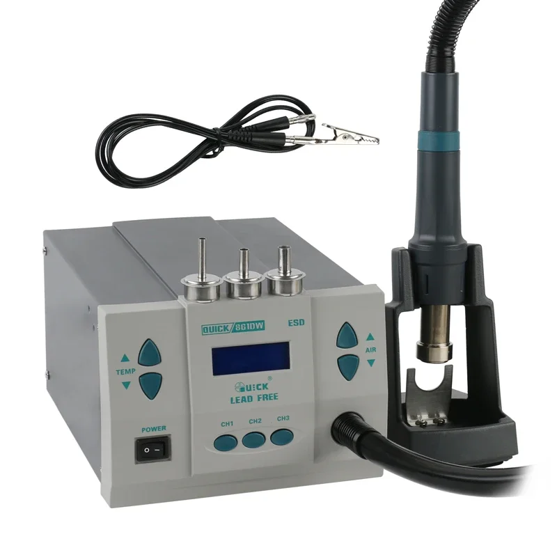 Quick 861DW Lead-free Hot Air Gun Soldering Station Intelligent Digital Display 1000W Rework Station For PCB Chip Repair