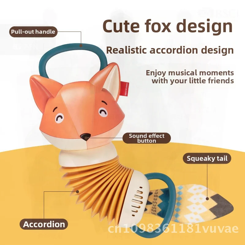 Baby Fox Accordeon Muziekinstrument Speelgoed Vroeg Onderwijs Verlichting Rustgevende Muziek voor kinderen van 4-6 jaar oud Plastic