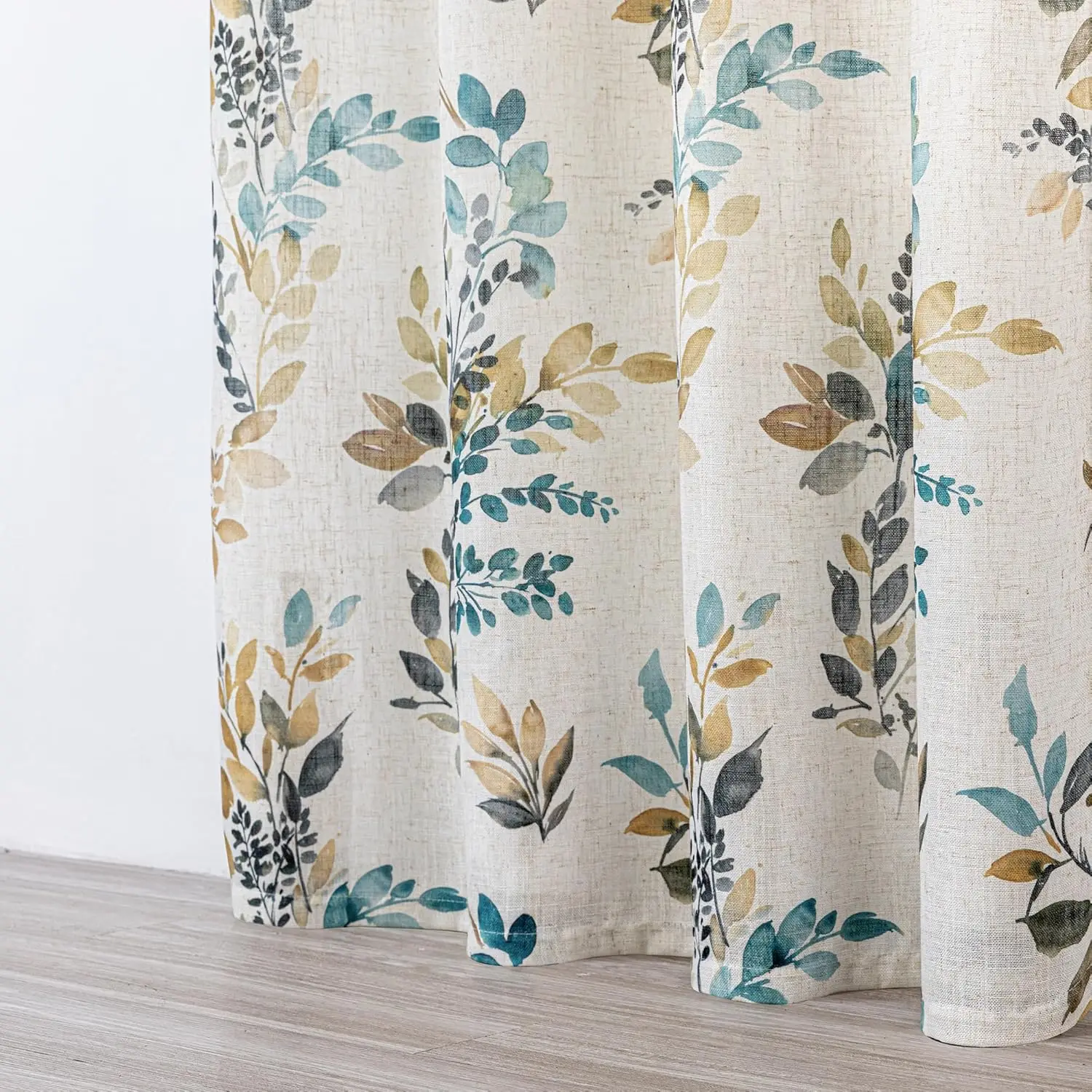 Mysky Home tirai 95 inci Semi tipis Linen campuran panel tirai jendela untuk ruang tamu penyaringan cahaya melindungi privasi