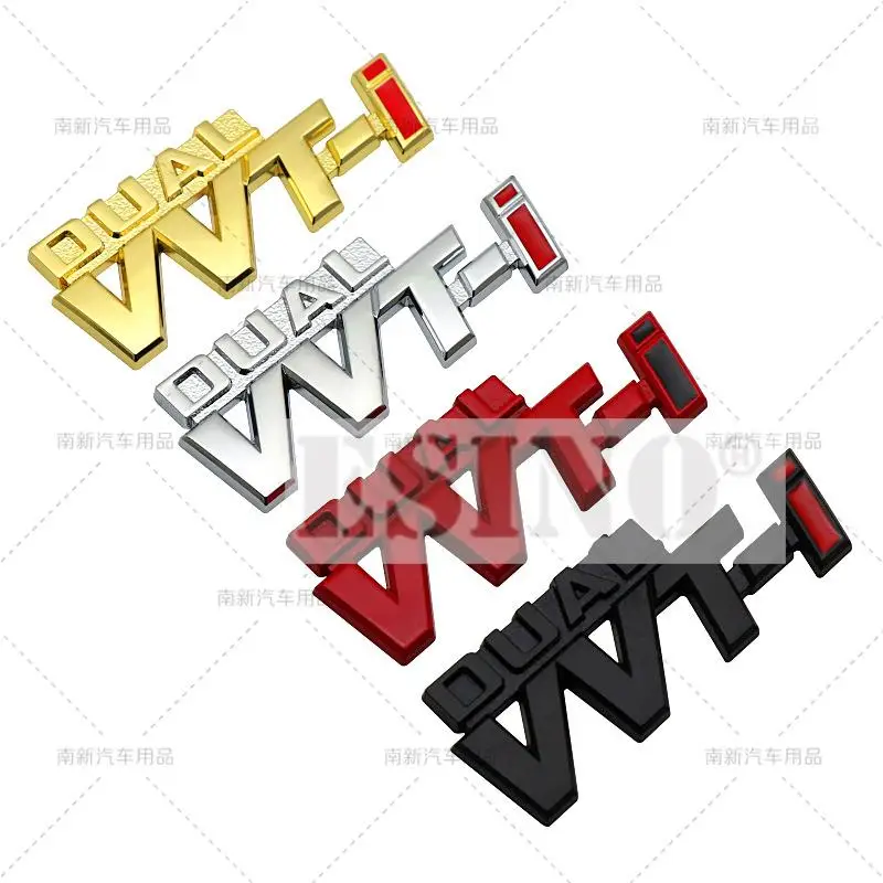 Car Styling 3D Dual VVT-I Metal Chrome Zinc Alloy Emblem Car Body Badge Sticker Auto Accessory for Corolla Camry RAV-4 Tacoma