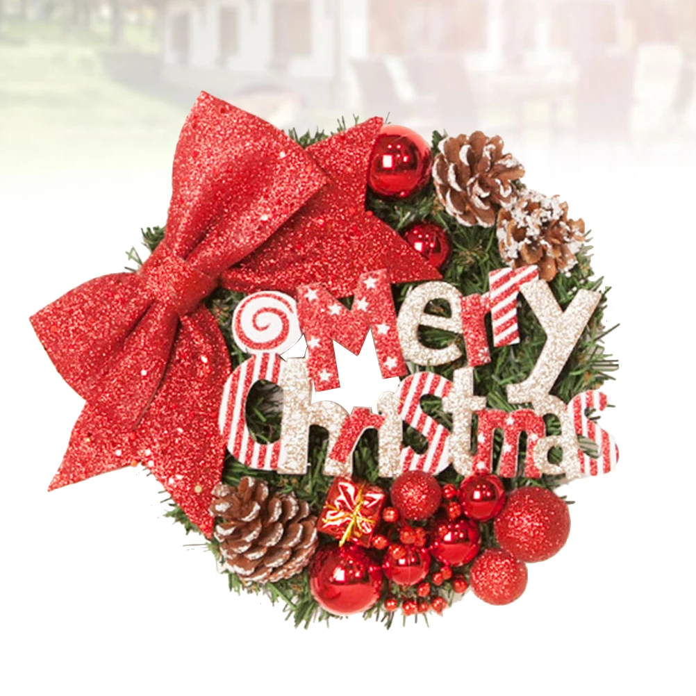 

Christmas Wreath Garland Party Wreaths Decoration Pine Decorative Bamboo Door Front